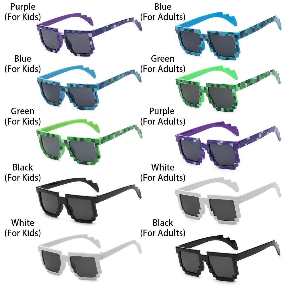 Thug Life Sunglasses, Retro Gamer Robot Sunglasses Pixel Mosaic Sunglasses Birthday Party Cosplay Favors for Kids and Adults