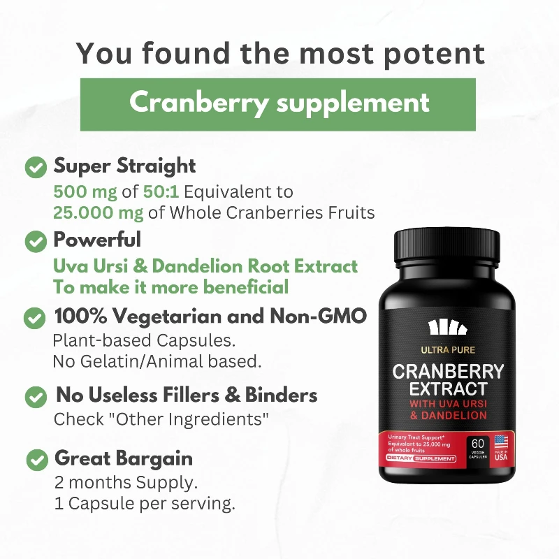 جرعة عالية التوت البري 30000 60 كبسولة المسالك البولية الصحة تعزيز المناعة مع فيتامين C مكمل نباتي #1