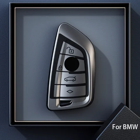 Титановый серый цвет для BMW X1 X3 X4 X5 X6 F15 F16 G30 3 5 7 серии G11 F48 Чехол для дистанционного ключа автомобиля Держатель брелка Аксессуары