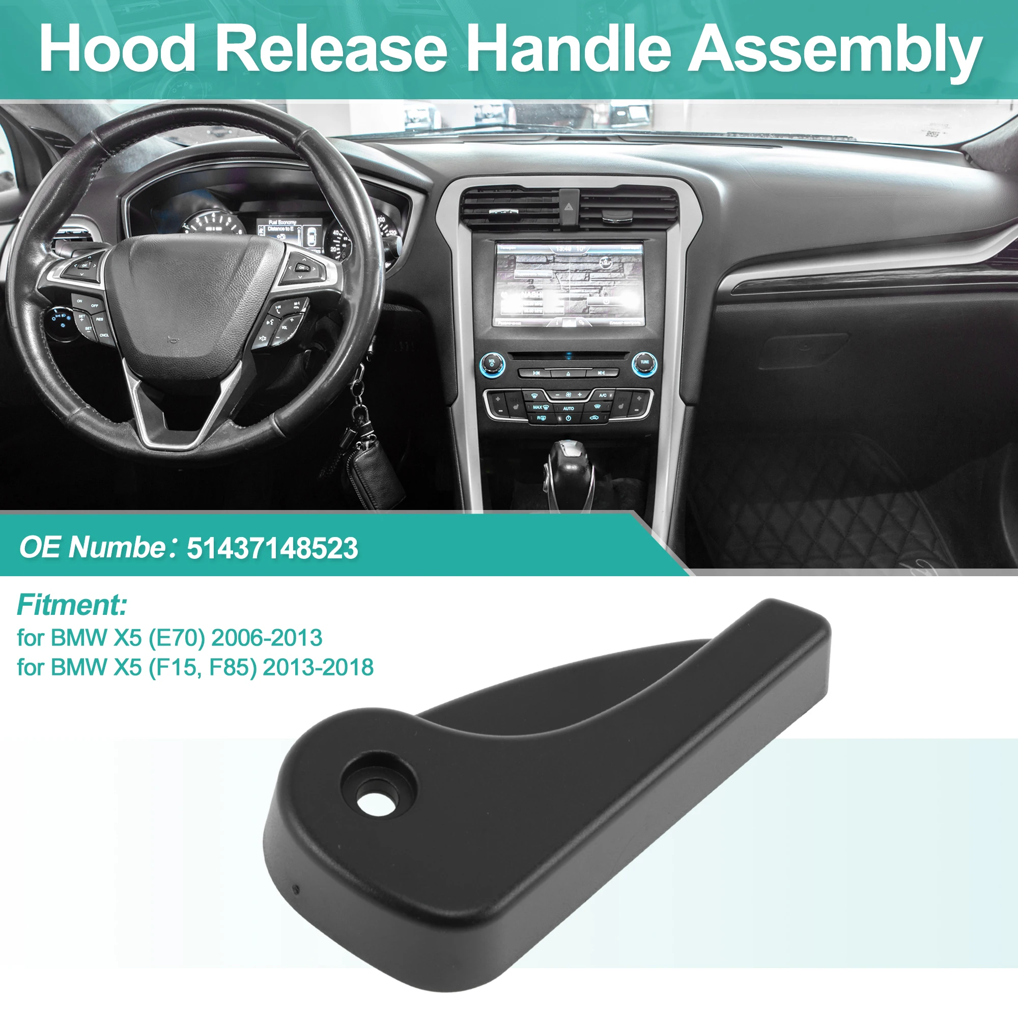 

Ручка открывания капота UXCELL для BMW X5 (E70) 2006-2013, артикул 51437148523