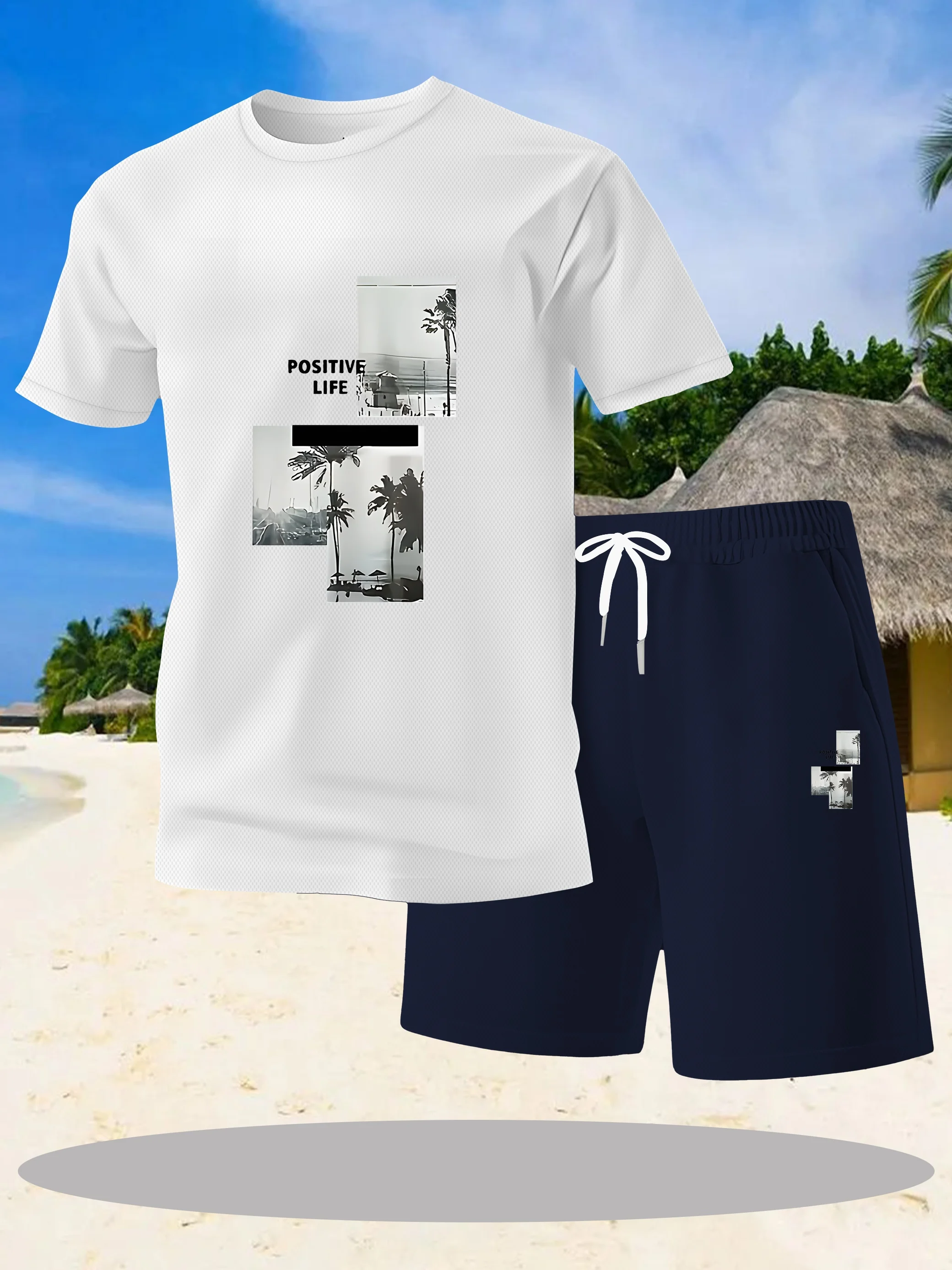 

2025 2-piece casual home wear, comfortable short sleeved breathable shorts