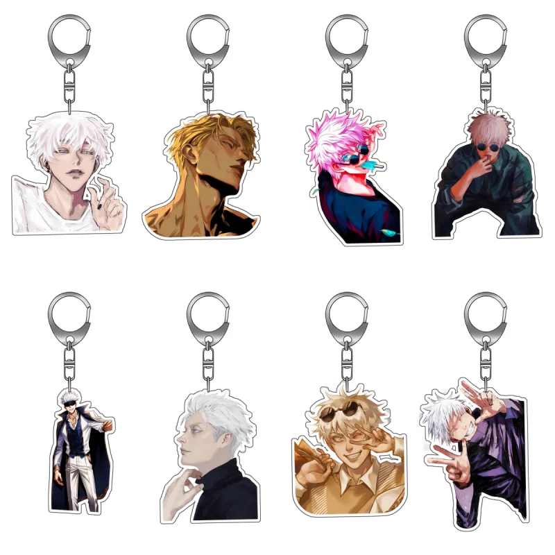 

Recycled Acrylic Keychain for Jujutsu Kaisen Satoru Gojo Nanami Kento Anime Peripheral Cute Decoration Couple Pendant Gift