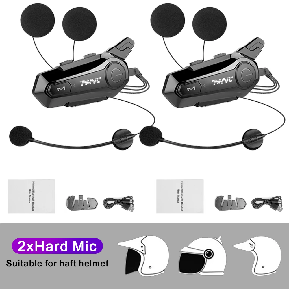 1/2X1 Bluetooth Motorhelm Intercom Headset Voor 2 Rider 1000 M intercomunicador Moto Interphone Draadloze Handsfree bellen