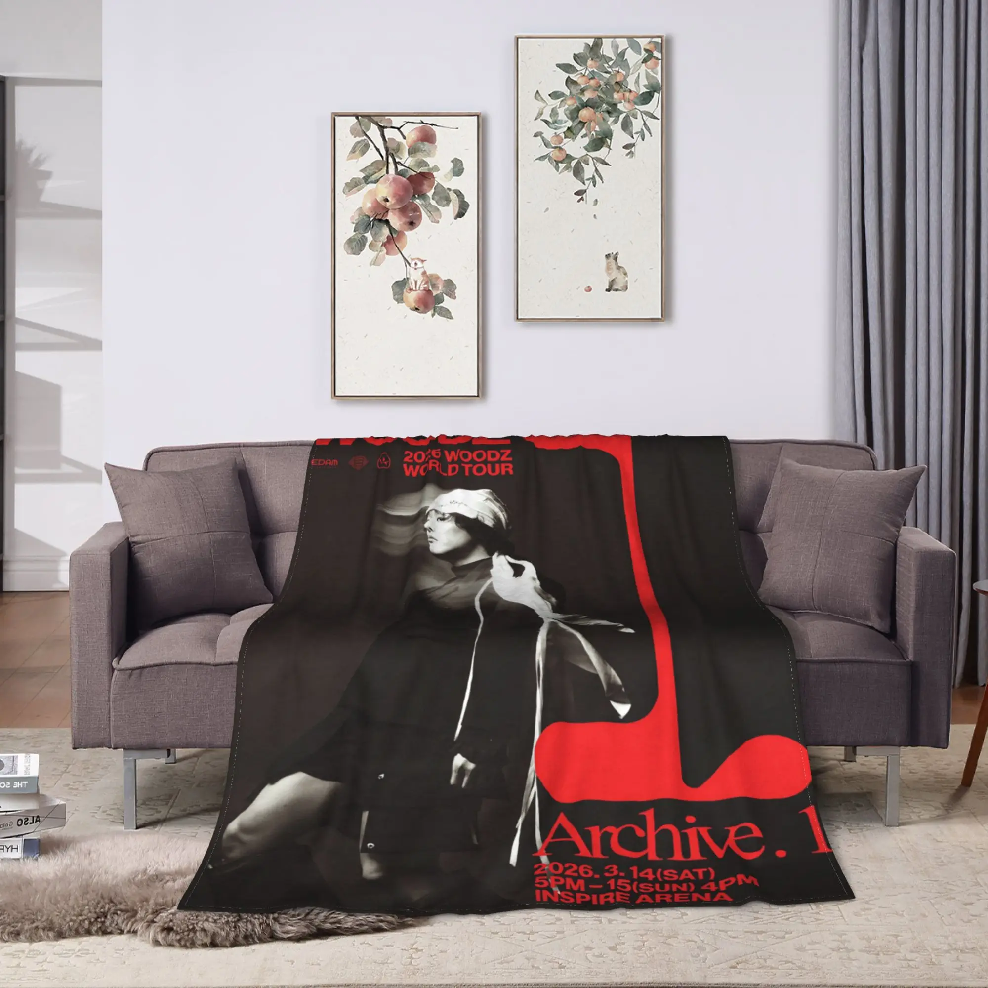 2026 WOODZ World Tour Flannel Blankets  Soft Throw Blanket for Home Decor Airplane Travel Street Trend Bedspread Sofa Bed Cover