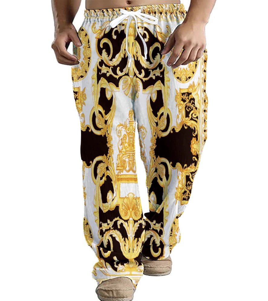 

The four seasons. Men's Loose Casual Pants Elastic Waist Trousers 3D Printed Plus Size Streetwear Lightweight Trousers