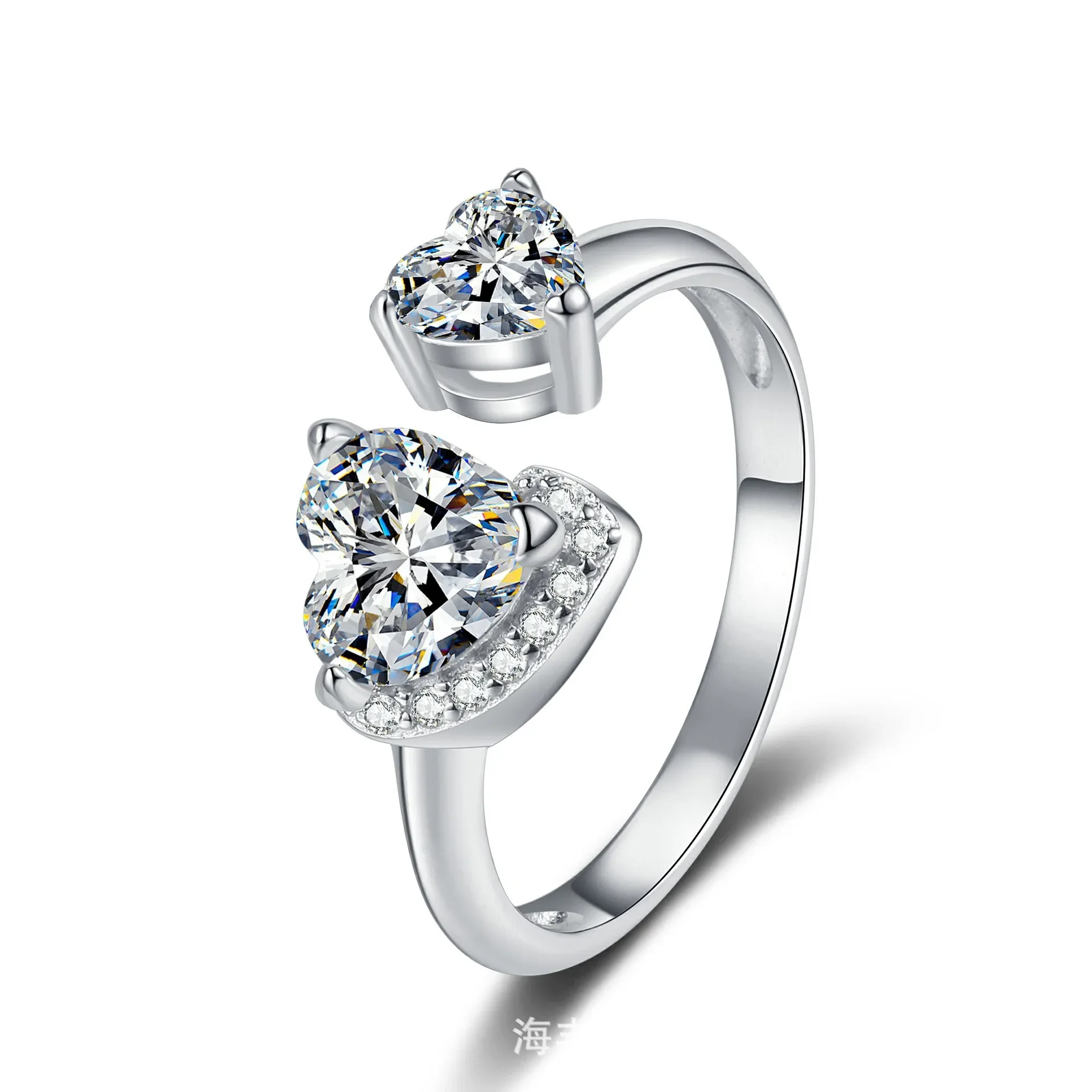 

s925 Pure Silver Ring Female Alien Moissanite Simple Love Single Diamond Proposal Ring Moissanite Ring Wedding Jewelry