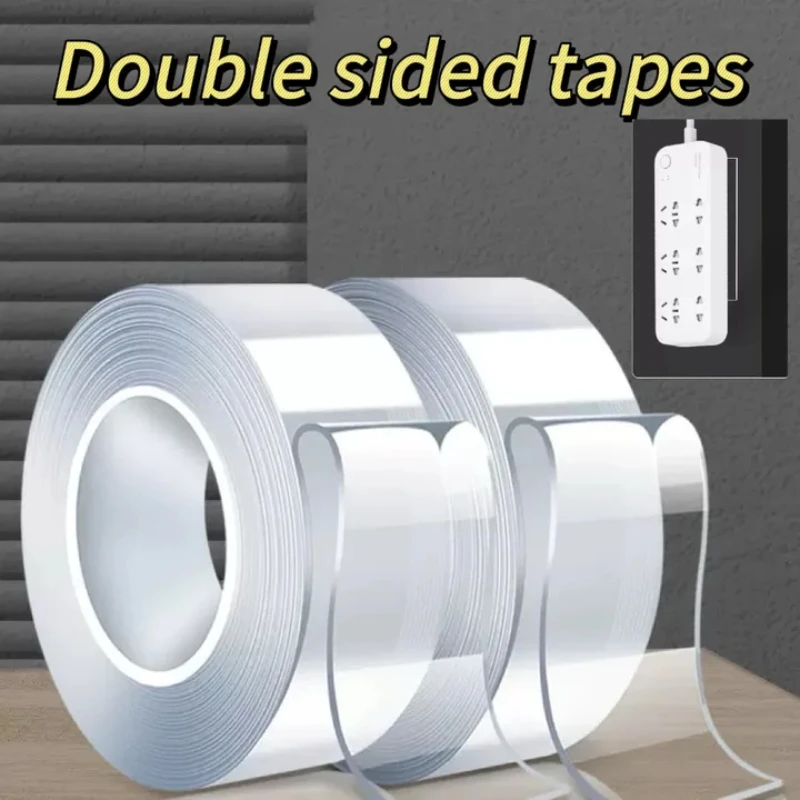 50mm Width Double-sided Adhesive Nano Tape 1-5M Reusable No Trace Waterproof Ultra-strong Wall Tape Strip Clear Mounting Tape