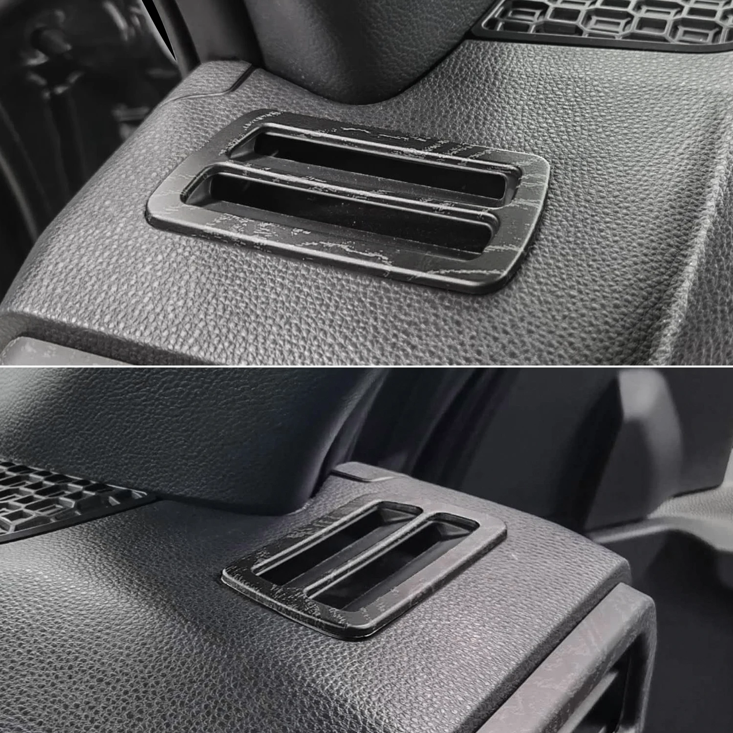 لتويوتا تاكوما 2024-2025 اكسسوارات السيارات ABS الأسود الخشب الداخلية الجبهة لوحة القيادة A/C غطاء فتحة التهوية تراكب 2 قطعة #3