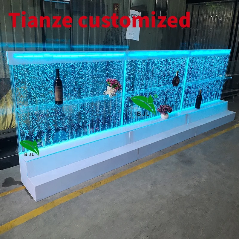 (customized)LED Lighted Acrylic 3 Tier Lighted Liquor Bottle Bar Shelves