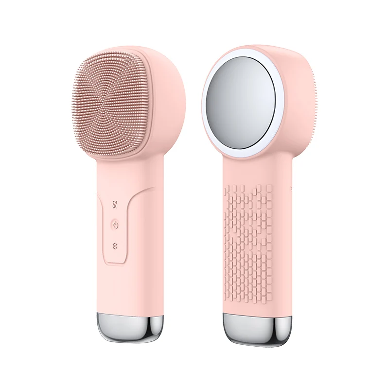 Portable Electric Vibrate Heated Cold Silicone Face Deep Cleansing Brush Skin Care Beauty Instrument