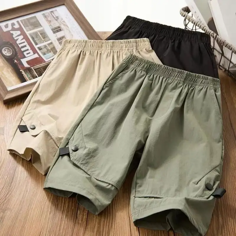 Boys thin shorts summer middle and older children's sports quick-drying five-point pants summer tooling middle