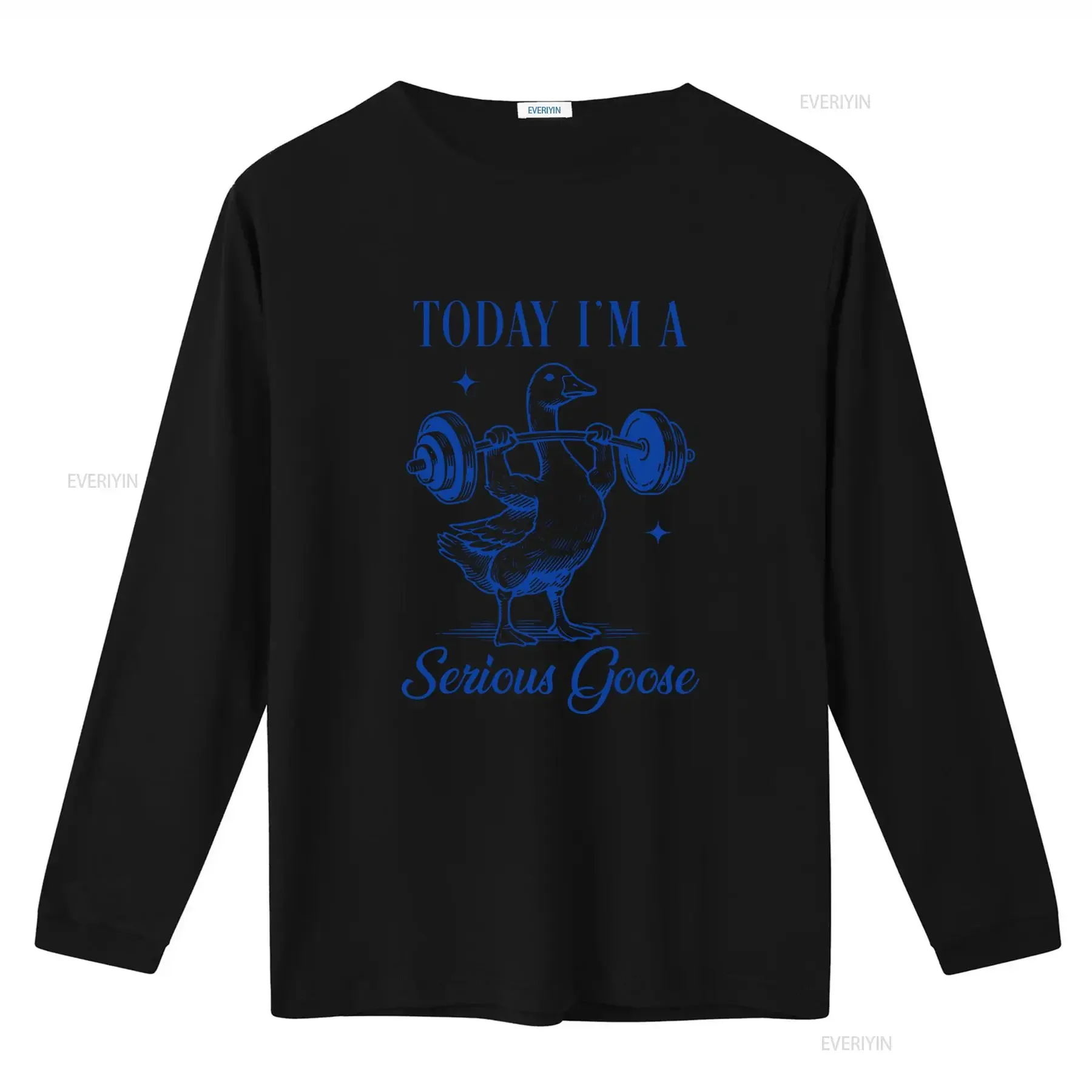 Today I'm a Serious Goose Funny Lifting Weights Gym Fitness T Shirt vintage Washed Breathable fashion Versatile