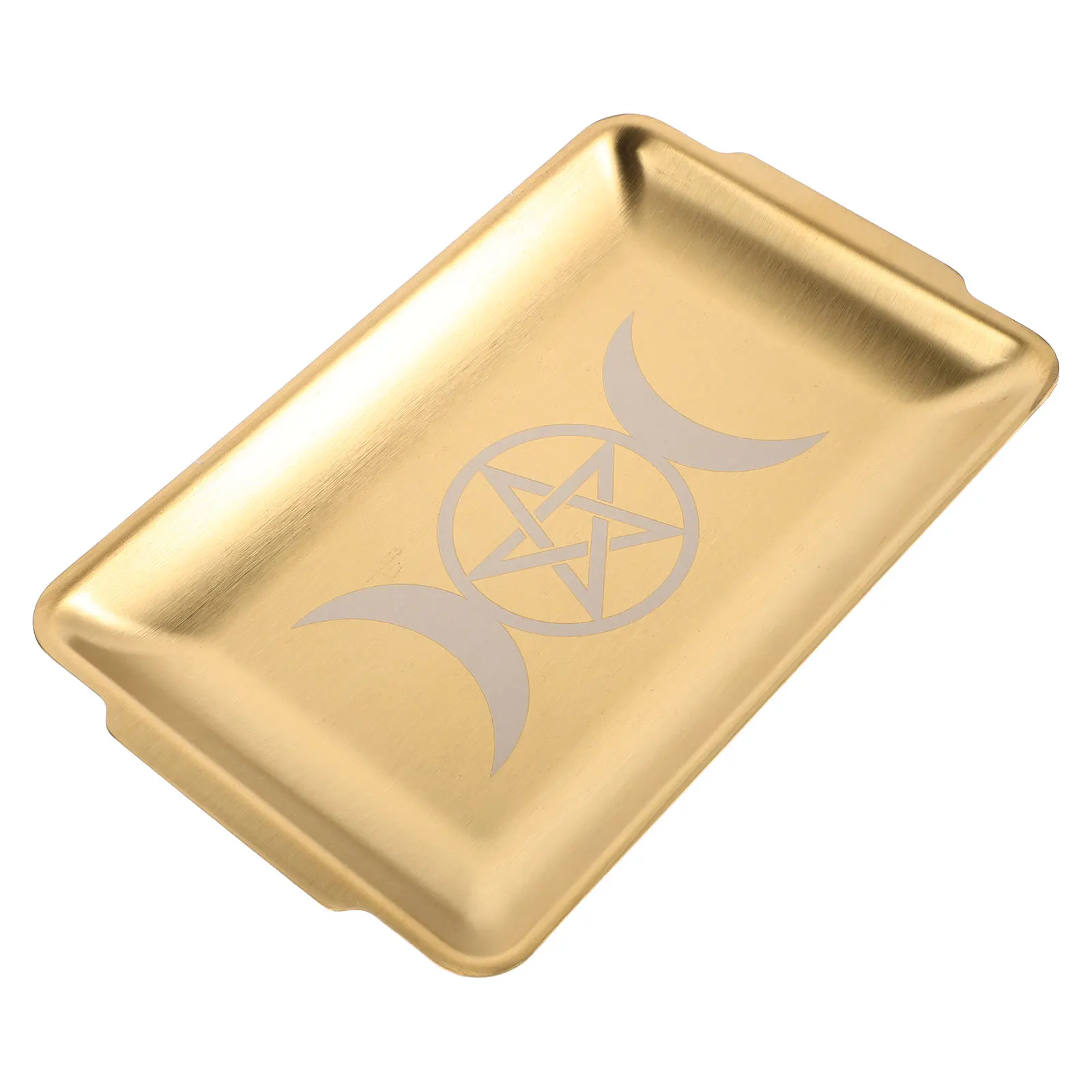 

Herb Storage Tray Stainless Steel Golden Tealight Burning Plate Jewelry Display Holder Decorative Dish