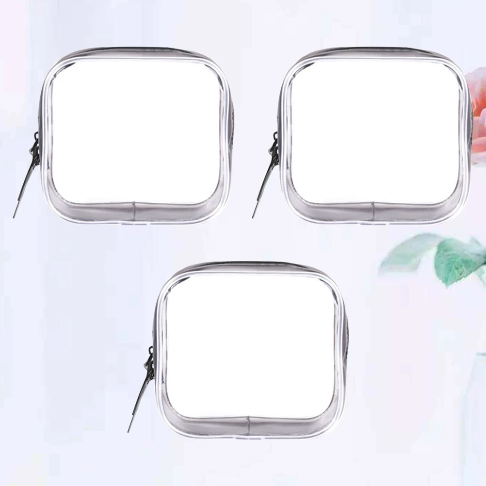

3 pcs PVC Large Capacity Transparent Travel Bag Bag Storage Pouch Travel Makeup ganizer Portable Zipper