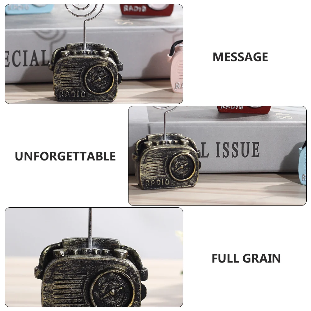 

1Pcs Retro Phone Radio Shape Cards Clip Photo Holder Memo Note Table Number Holder Wedding Supplies Cards Clip