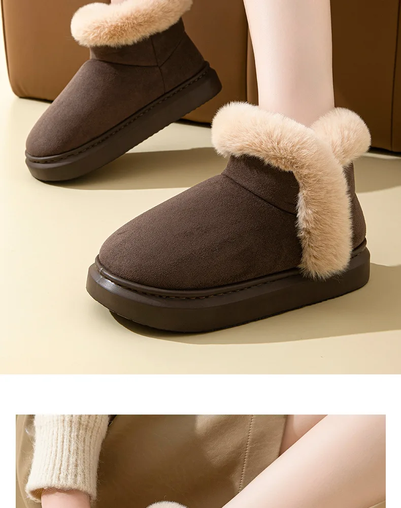 Comwarm Damen-Schneestiefel mit Plüschfutter, Freizeit-Outdoor-Stiefeletten, Plateau-Stiefel mit rutschfester Sohle, flauschige, gemütliche, warme Damen-Baumwollstiefel – Detail 17