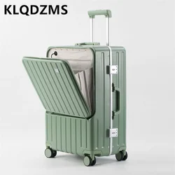 KLQDZMS-maleta multifuncional con Apertura frontal para ordenador portátil, Maleta de viaje con marco de aluminio, equipaje utilitario de 20 y 24 pulgadas