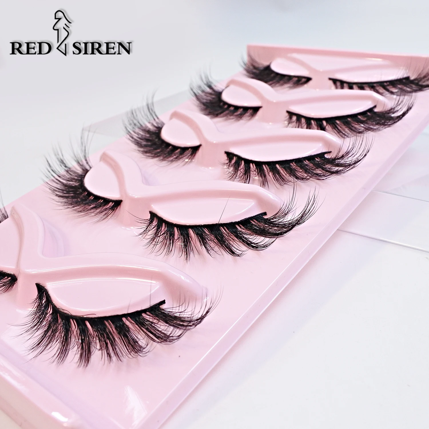 رموش عين القطة ذات مظهر طبيعي رموش صناعية ثعلب رموش صناعية خفيفة الوزن لمكياج عين الدمية 5 زوج/حزمة