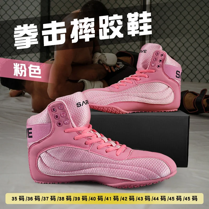 High Quality Men's and Women's Boxing Shoes Professional Wrestling Shoes Lightweight Flying Shoes Non-slip Wrestling Sneakers