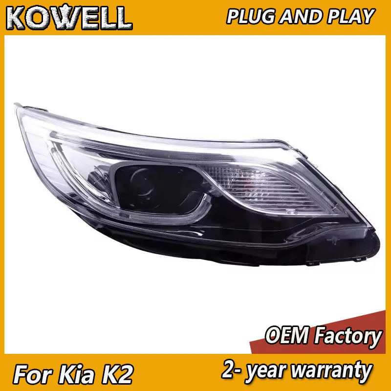 

Car Accessories for Kia K2 Headlight 2011-2014 K2 Head Light DRL Turn Signal High Beam Projector Lens