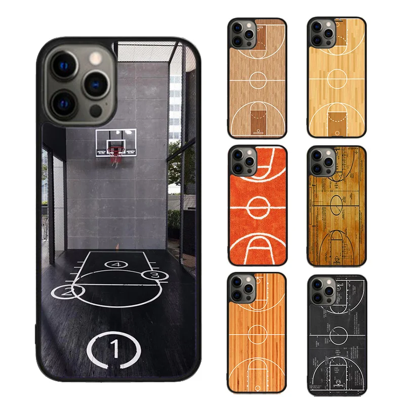 Basketball Court Diagram Phone Case For iPhone SE2020 15 16 14 13 Pro Max Coque 12 11 Pro Max 8 PLUS 7 6S mini fundas cover