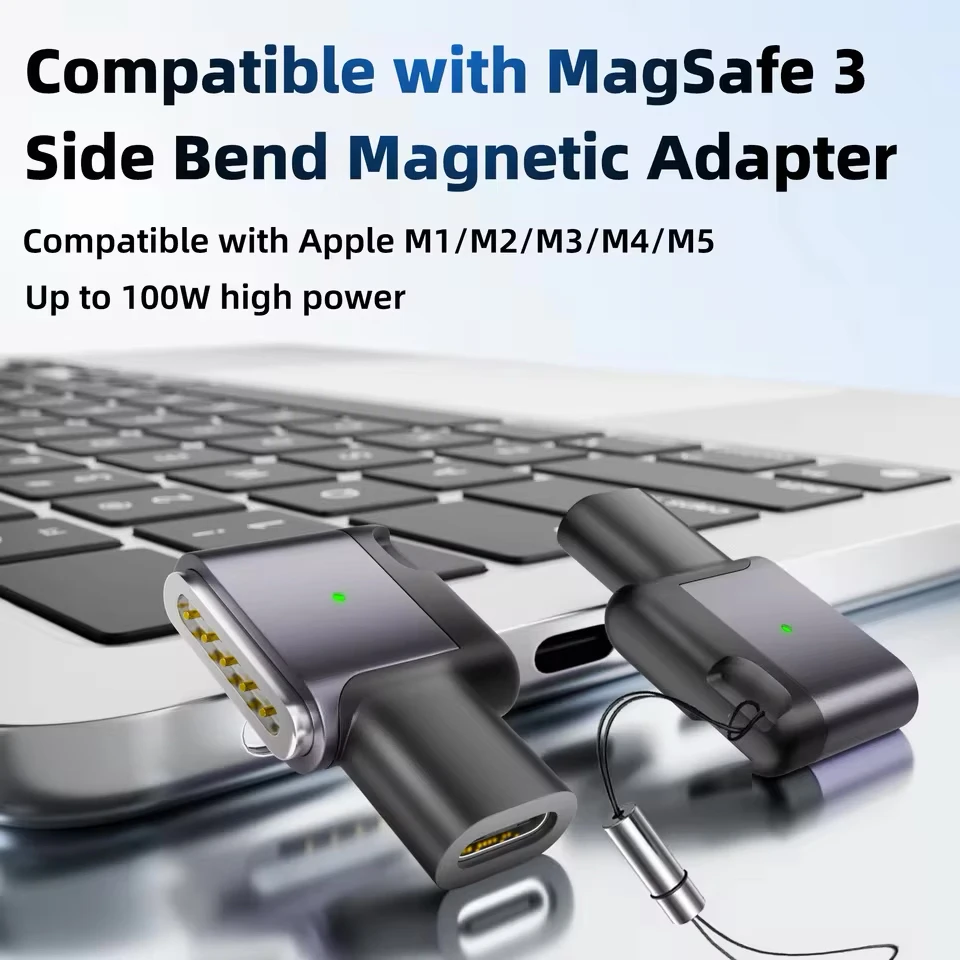 2026 New PD 100W Type-C to MagSafe 3 Magnetic Fast Charging Adapter Compatible with MacBook Air / Pro M1 M2 M3 M4 M5