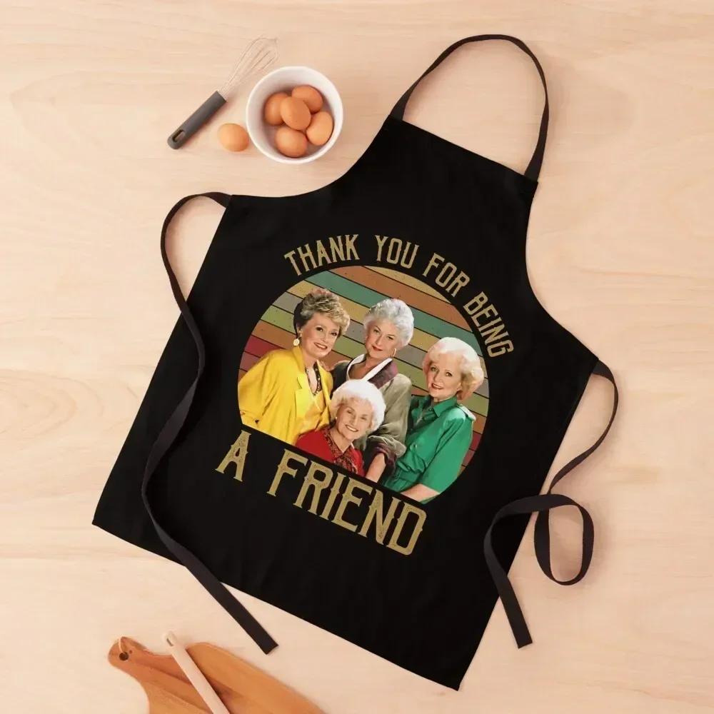 

Thank You For Being A Friend Vintage Sunset Apron custom women's kitchen Kitchenware Kitchens Men Christmas gift Apron