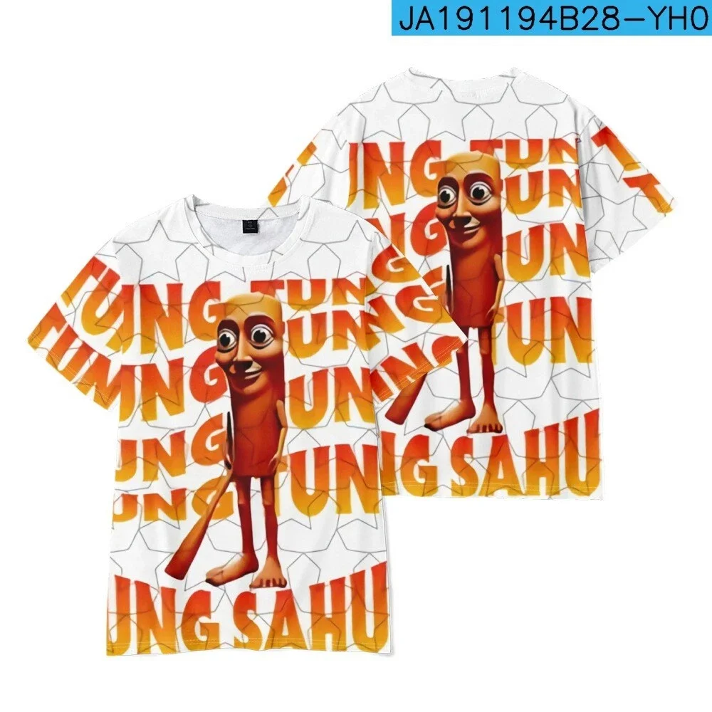Neues KI-Mode-Tung-Sahur-italienisches Brainrot-Cartoon-Print-T-Shirt, atmungsaktive Sportkleidung für Kinder, 3D-Kleidung für Jungen – Detail 9