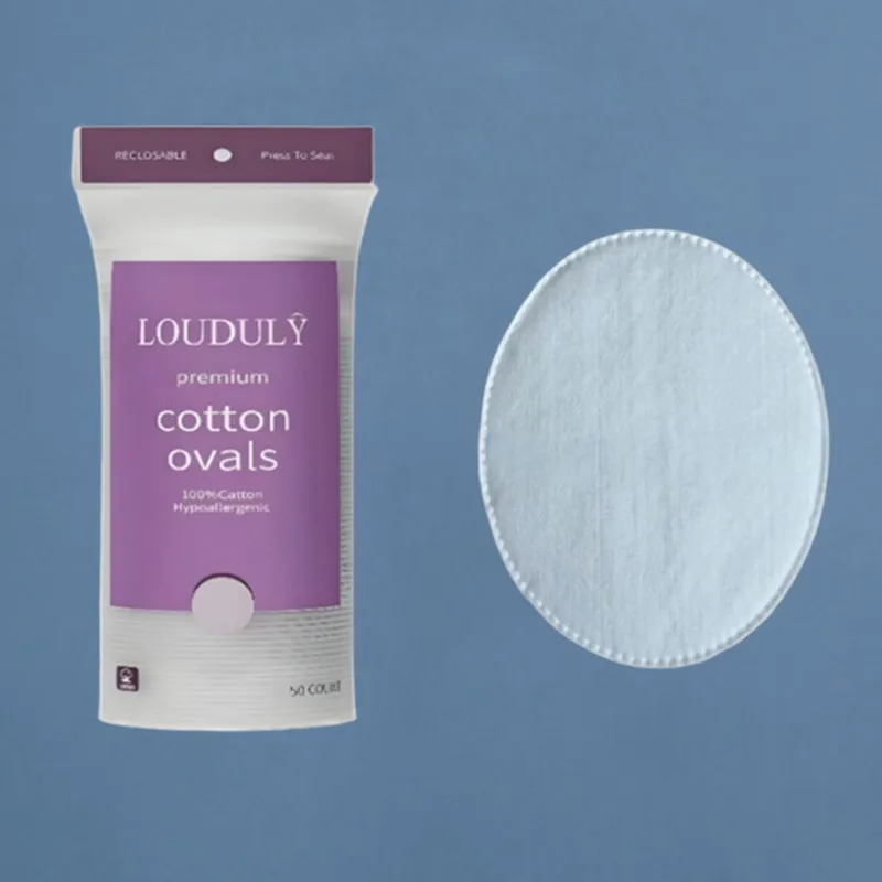 50/100 個の柔らかく通気性のある円形楕円形メイク落としパッド両面テクスチャコットンパッド毎日の洗顔に使用