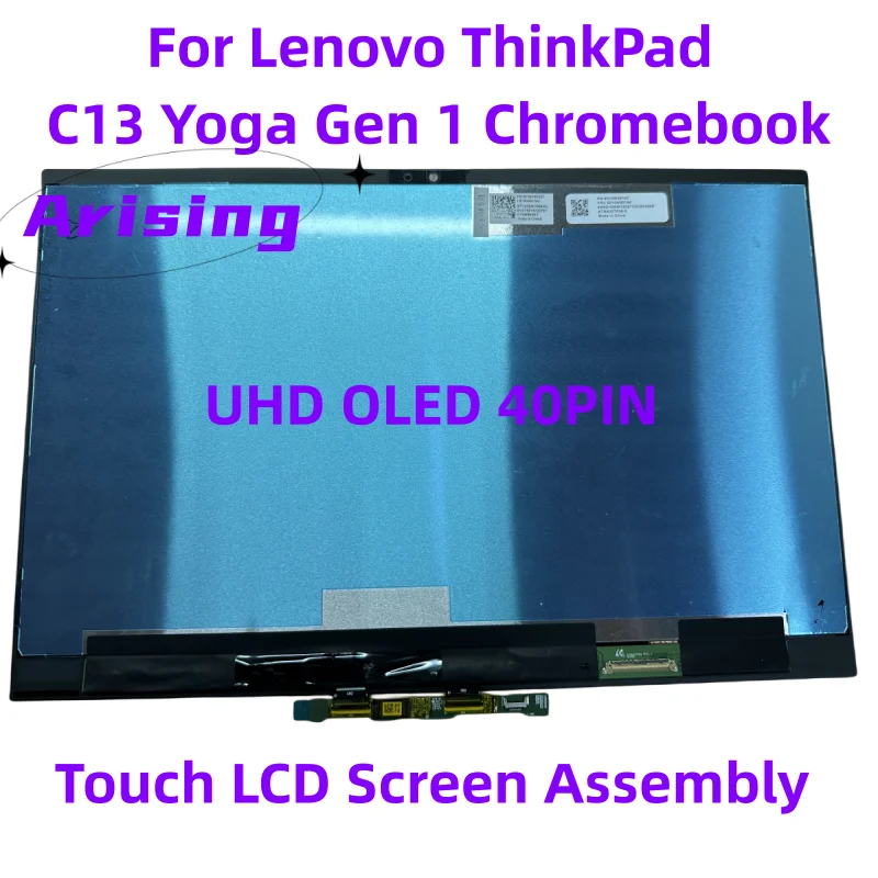 

For Lenovo ThinkPad C13 Yoga Gen 1 Chromebook Touch Screen LCD Assembly 5M10Z54438 ATNA33TP06-0 SD10W9016 UHD OLED 40PIN Display