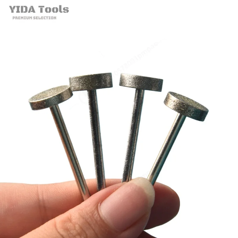 Flat T Type Diamond Burr Rotary File Pneumatic Electric Grinding Bit Jade Carving Mold Polishing Tool