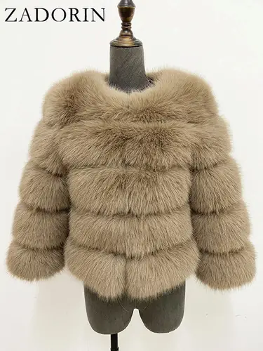 ZADORIN S-6XL Mink Coat Winter Black White Faux Fur Coat Woman Elegant Fluffy Faux Fur Jacket Top Short Fur Coats Woman Clothing - Image 19