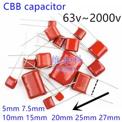 CBB 100 250 400 450V 630V capacitor 103 104 105 221 222 223 224 225 332 333 334 335 471 472 473 474 475 564 682 683 684 824J K M