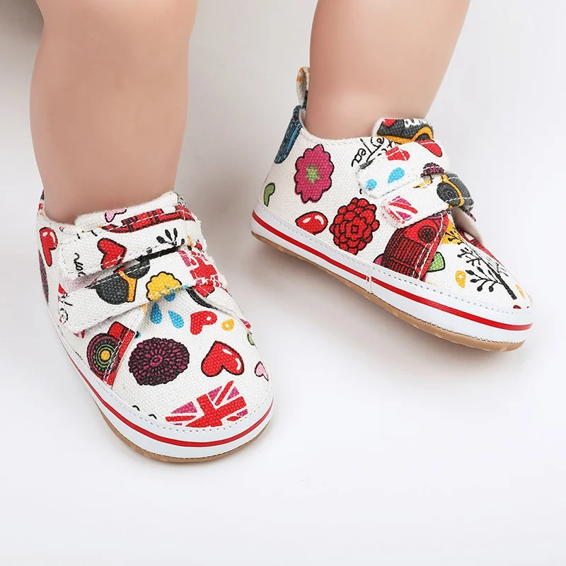 0-1Y Printed Baby Shoes Boy Girls Newborn Infant Prewalkers Toddler Casual Soft Sole Crib Moccasins Shoes Non-slip First Walkers