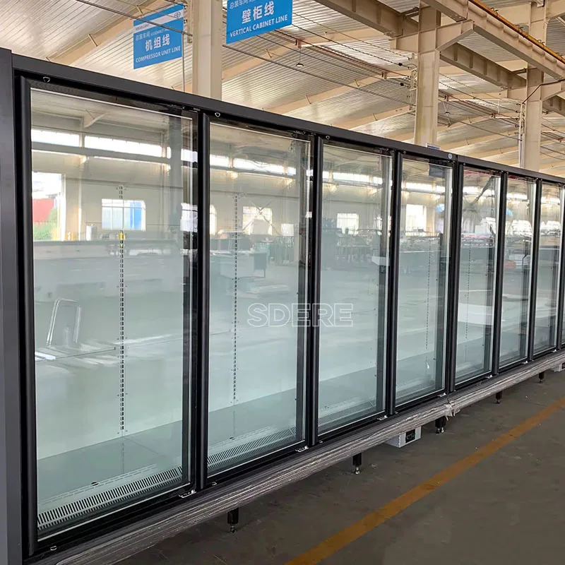 Customized Energy Saving Supermarket Glass Door Chiller Multideck Display Cabinet Freezer Refrigerator System