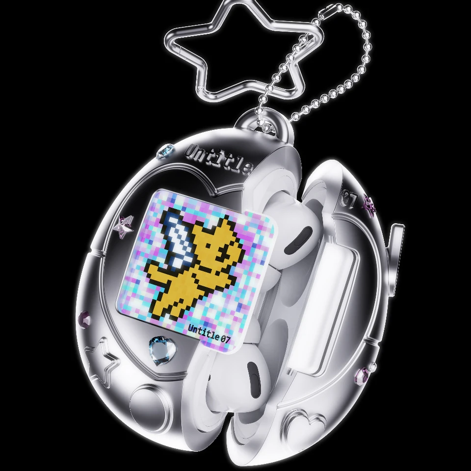 かわいいたまごっちスタイルの Airpods 4/Pro 2/1 イヤホンケース透明