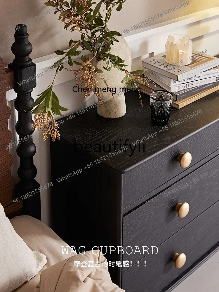 N178 G  French medieval drawer cabinet liht retro all solid wood chest cabinet bedroom livin room storae cabinet