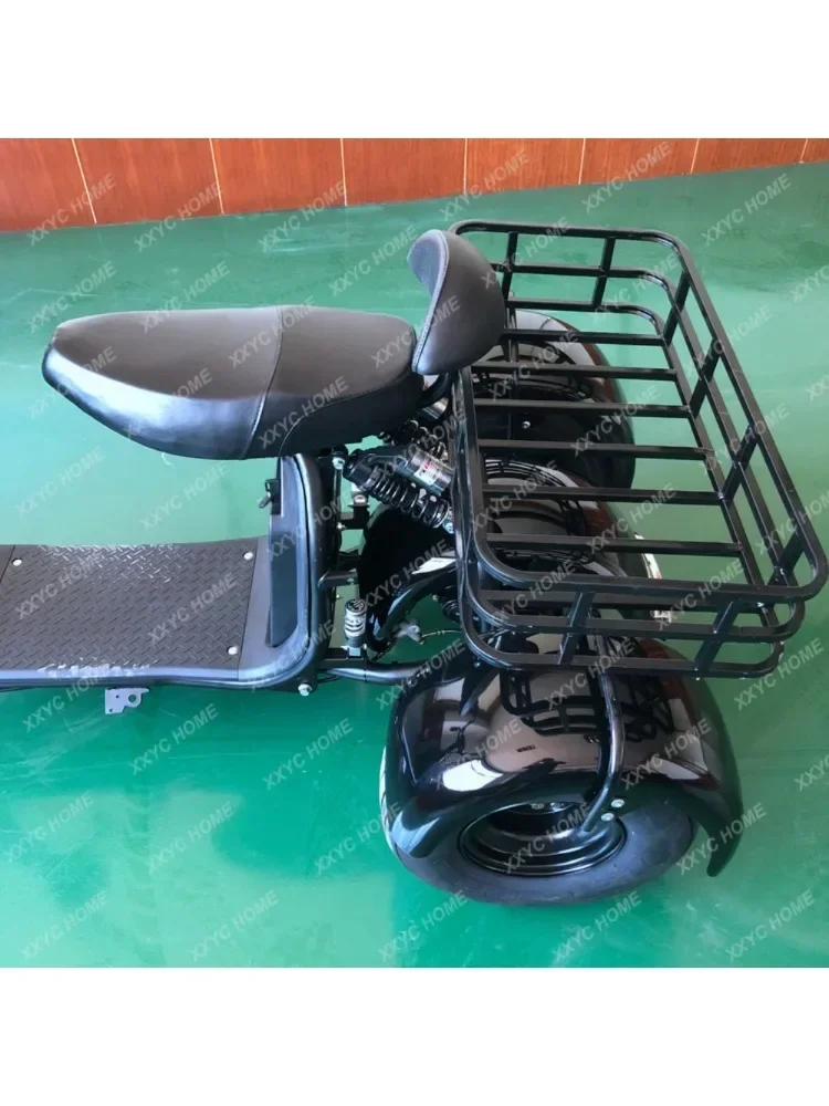 Three-Wheel Battery Car with Shelf Electric Tricycle Electric Tricycle Lithium Battery Trunk