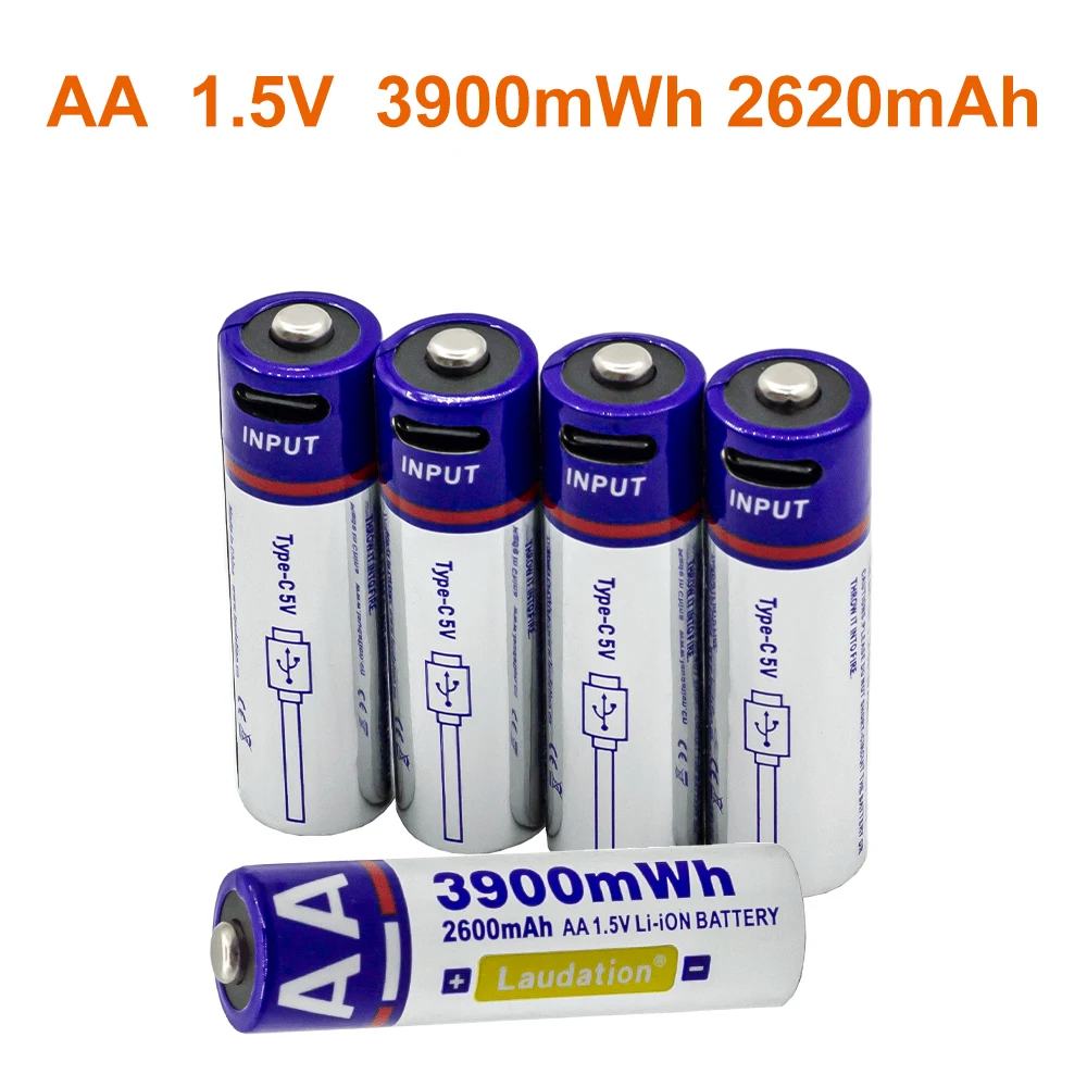 AA Rechargeable li-ion Battery 1.5V 2600mAh 3900mWh for microphones Clock Radio Video Game Digital Camera remote mouse battery