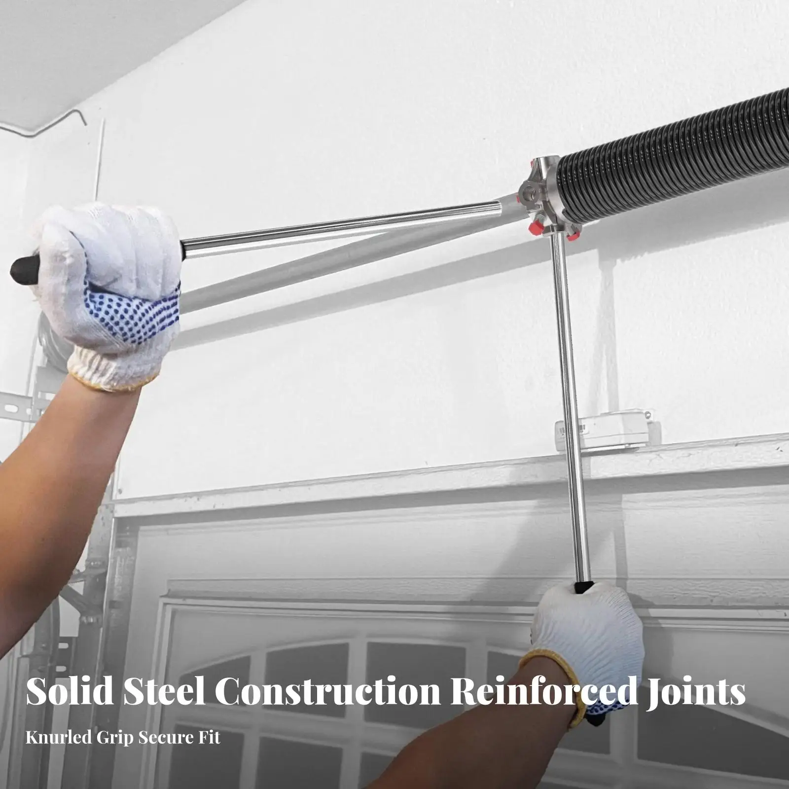 Steel Garage Door Winding Bar for Torsion Spring Adjustment Tool with Rubber Grip Handle