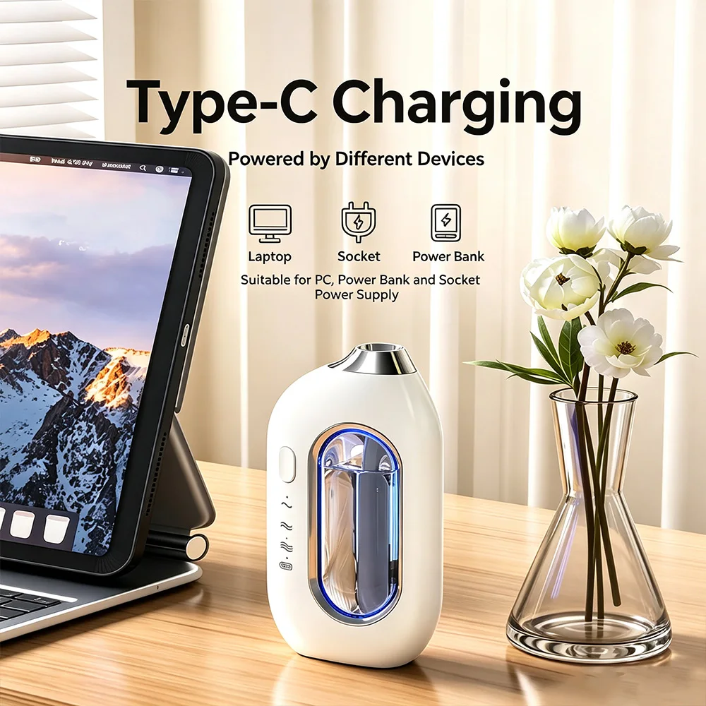 Rechargeable Automatic Aromatherapy Diffuser, 3-Speed Timed Mist,10 dB Ultra-Quiet Wall-Mounted and Desktop Diffuser with Trank image 5