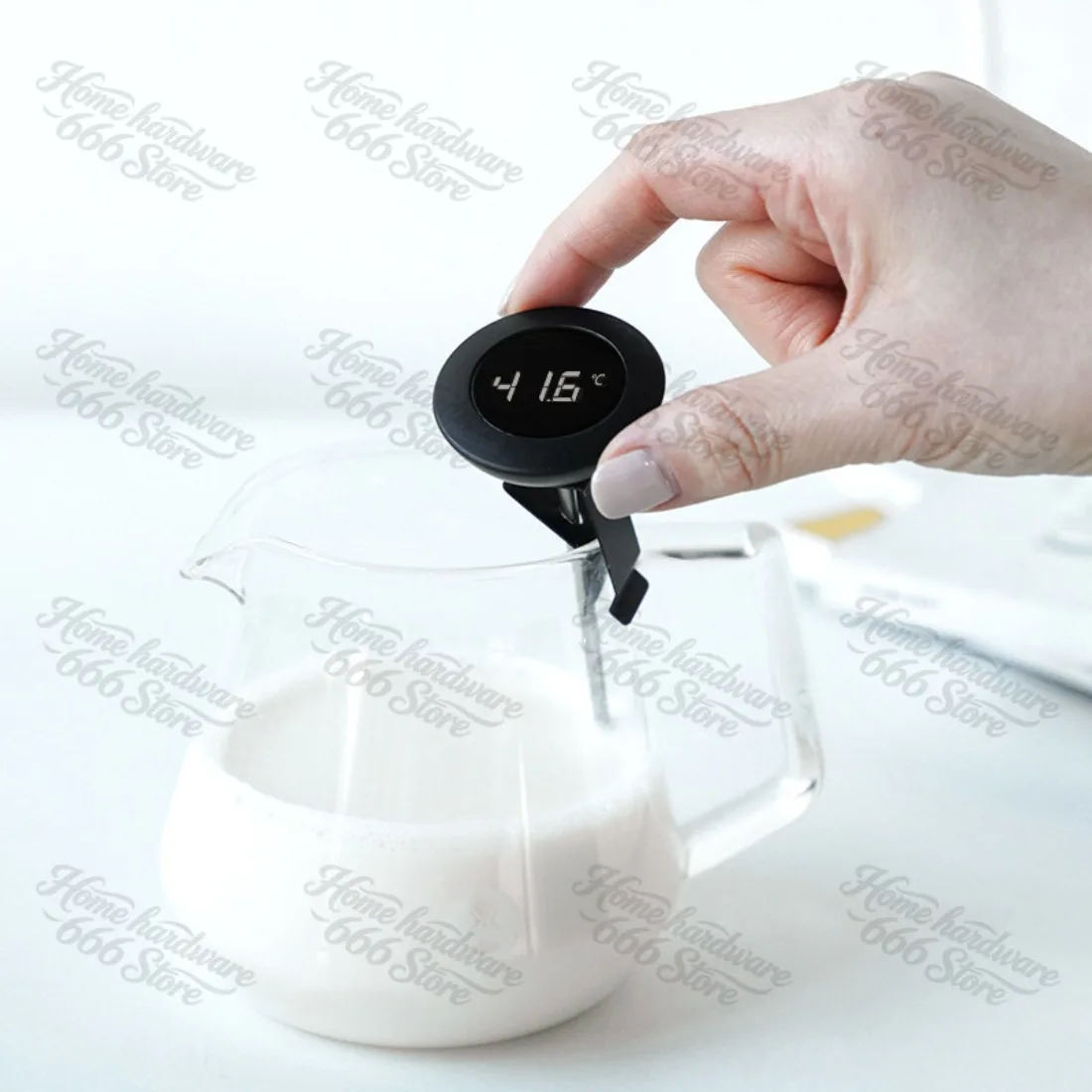 Coffee Digital Display Electronic Thermometer, Hand-brewed Coffee Pot, Milk Latte Flower,  Foam Pen Clip Temperature Measurement