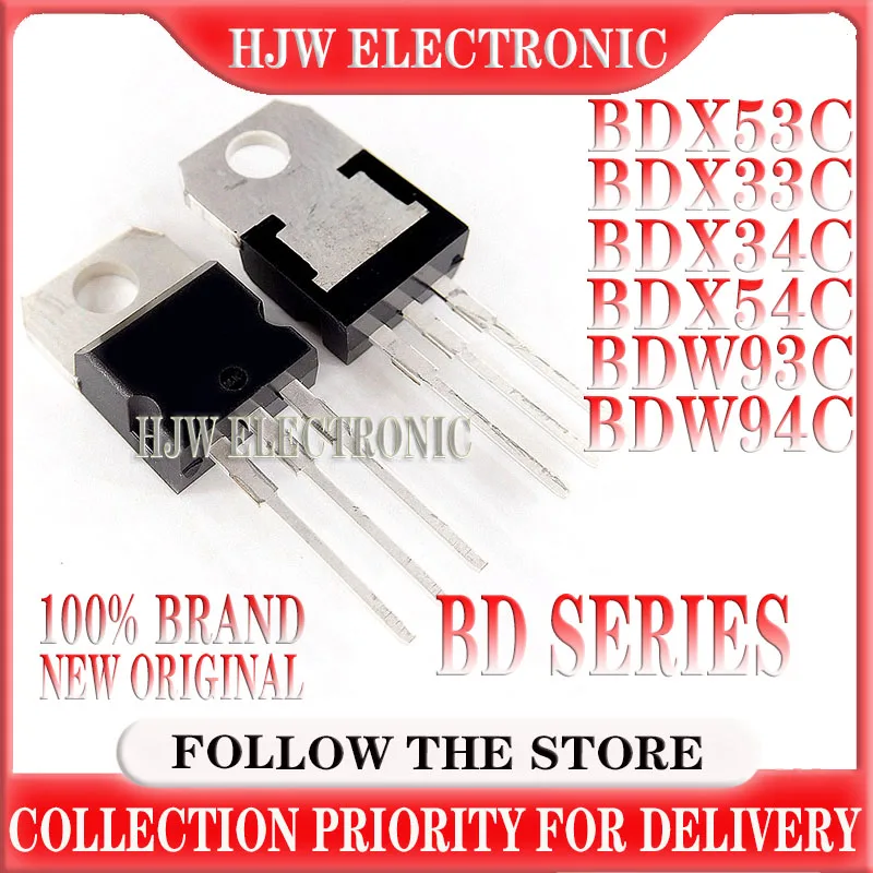 10pcs Bdx33c Bdx34c Bdx53c Bdx54c To-220 Bdx53 Bdx33 Bdx34 Bdx54 Bdw93c Bdw94c Bdw93 Bdw94 To220f