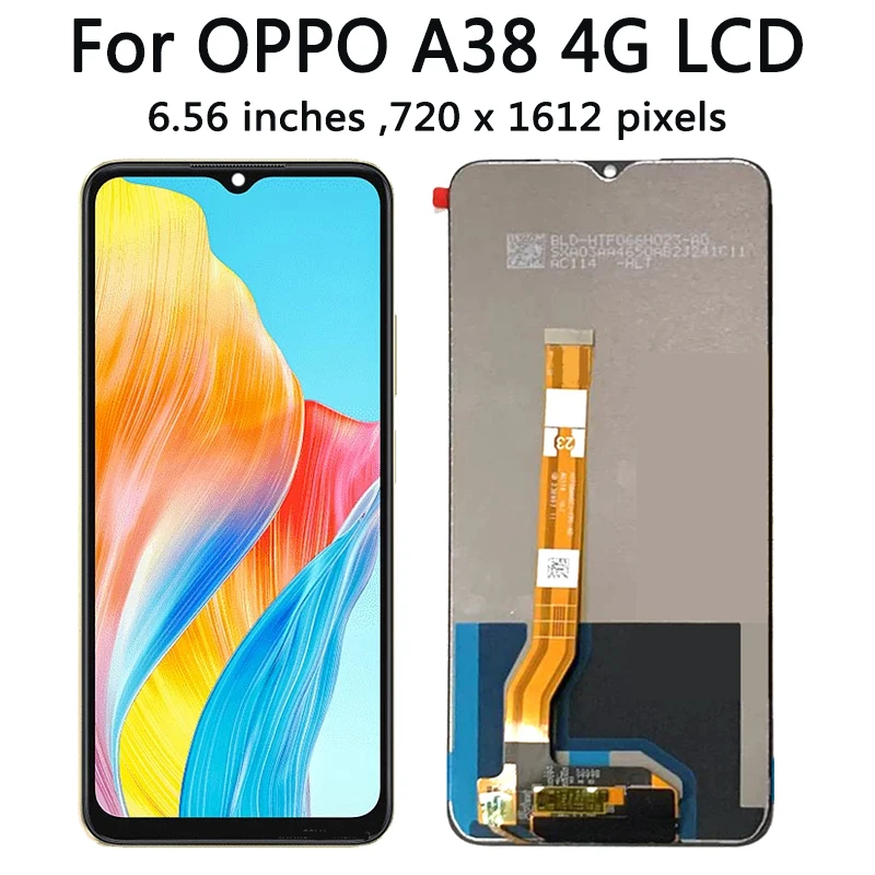 오리지널 LCD 디스플레이 터치 스크린 디지타이저 어셈블리, Oppo A38 4G CPH2579 디스플레이 교체 수리 부품, 6.56 인치