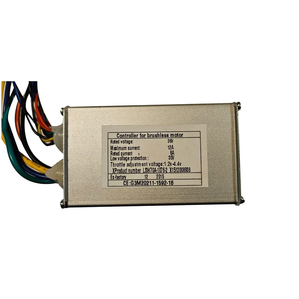 

Nulkomma Ebike Brushless Motor Controller LSW70A-1076-2 36V 12A Suitable for Electric Bicycles Scooters Fat-Tire Bikes Speed