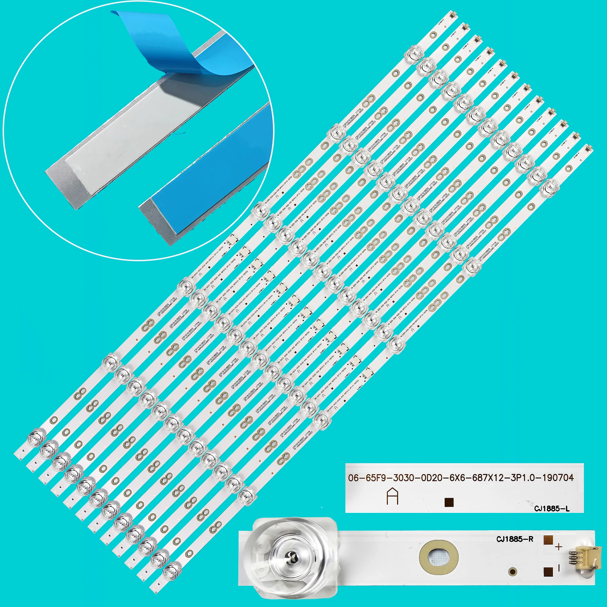 شريط LED لـ LЕ65U6900UG LU65D31J LS65АL88Т71 65UN265T JR645R3HB1K ST6451D02-C VER.2.1 HK650WLEDM-SHONH HK650WLEDM-SH48H #2
