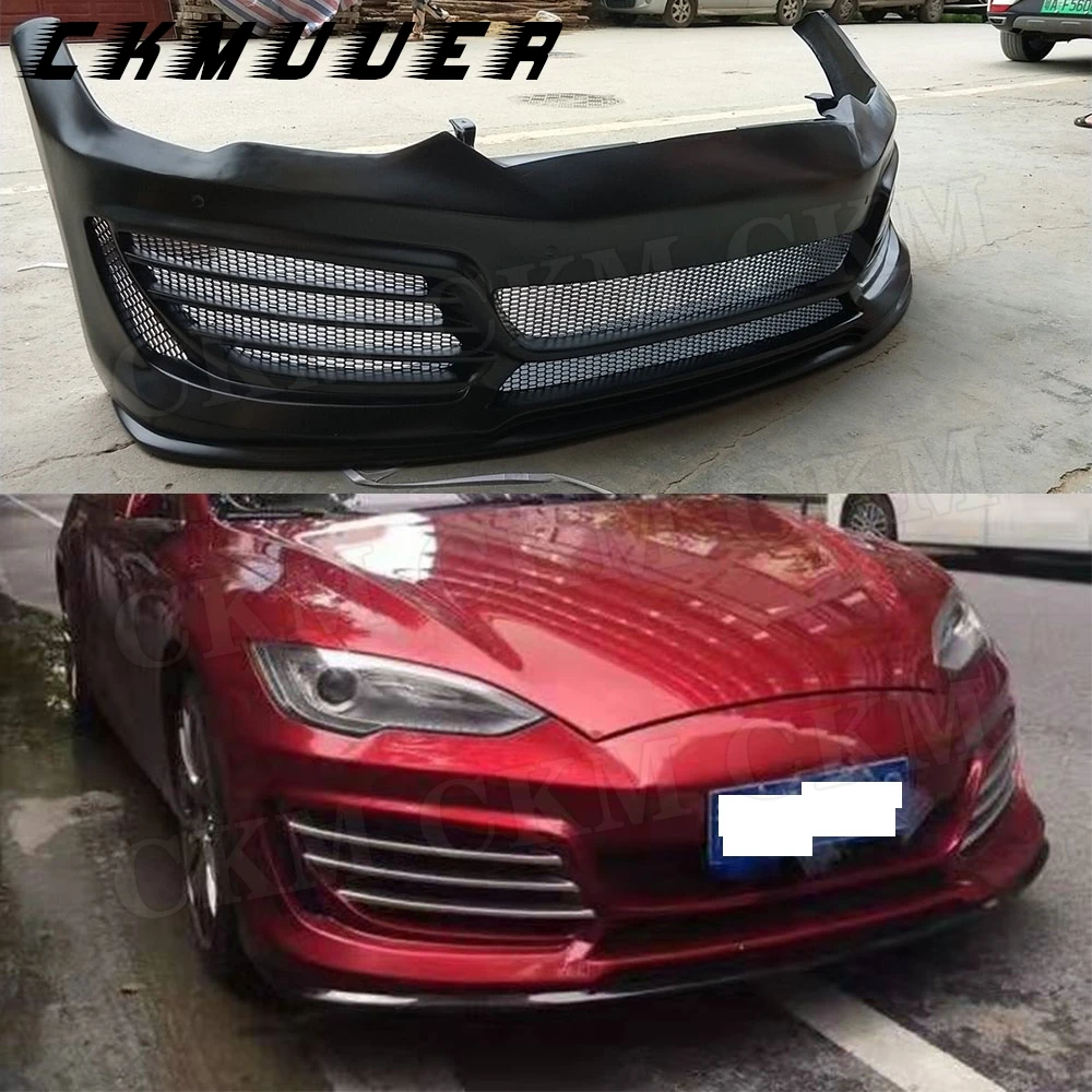 

CKMUUER Бампер с предварительным подъемом на крыле, автомобильные аксессуары, комплекты кузова переднего бампера для Tesla Model S Sedan 2017 2018 2019, FRP, неокрашенный