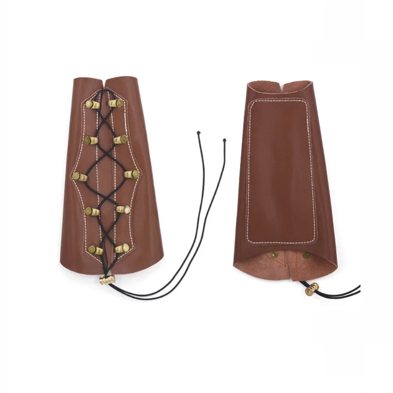 

Взрослый средневековый стрельба из лука Vambrace кожаный протектор для предплечья Bowman Larp аксессуар маскарад на шнуровке с заклепками ручной комплект детали костюма