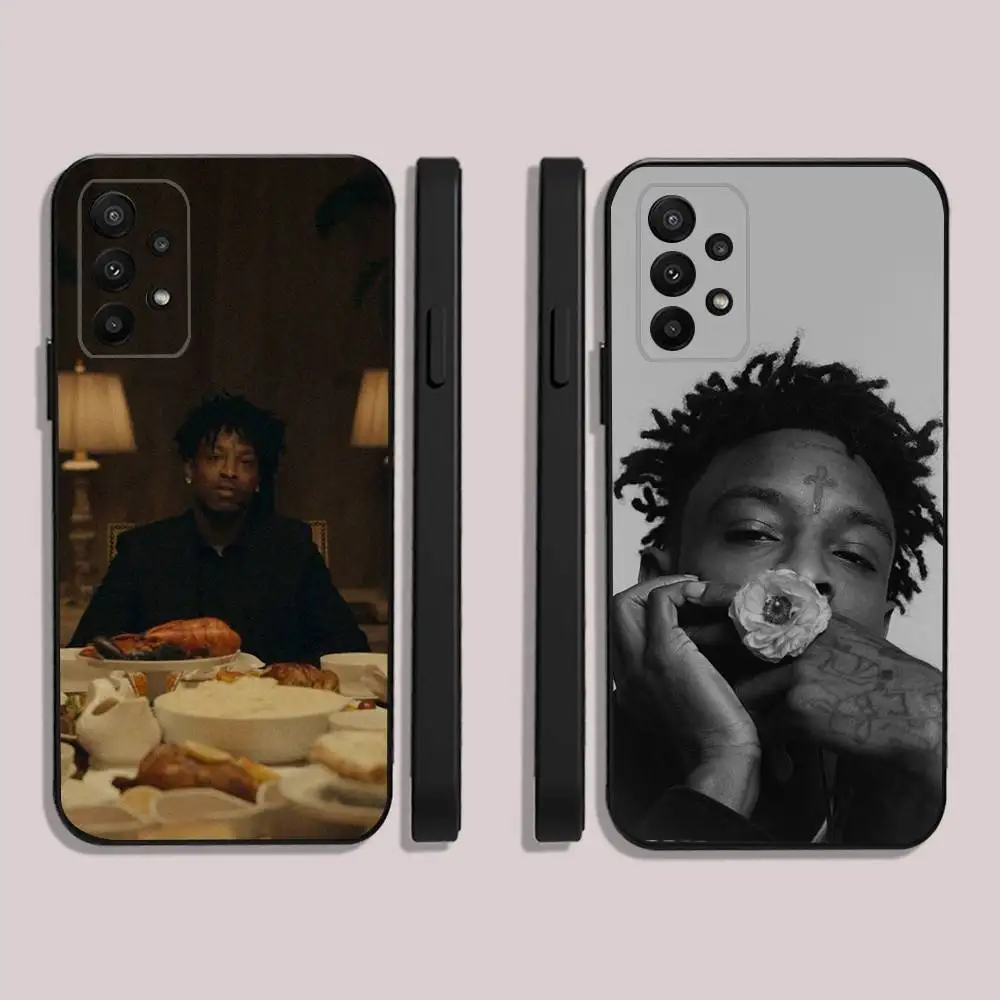 

21 Savage A Lot Rapper Phone Case For Samsung S25,23,22,30,24,10,9,Ultra,Plus,Lite,FE,5G Black Soft Case