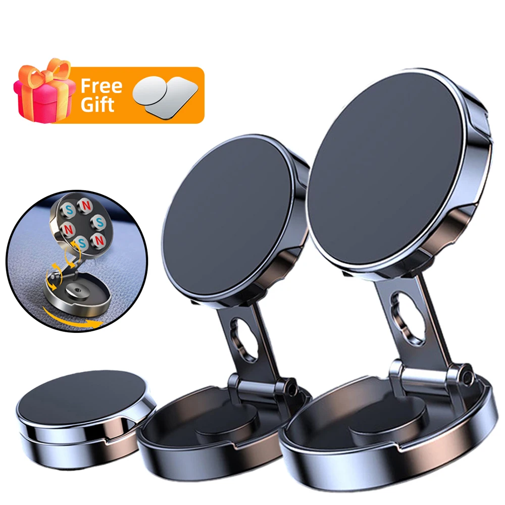 

360 Rotatable Magnetic Car Phone Holder Magnet Smartphone Support GPS Foldable Phone Bracket in Car For iPhone Samsung Xiaomi